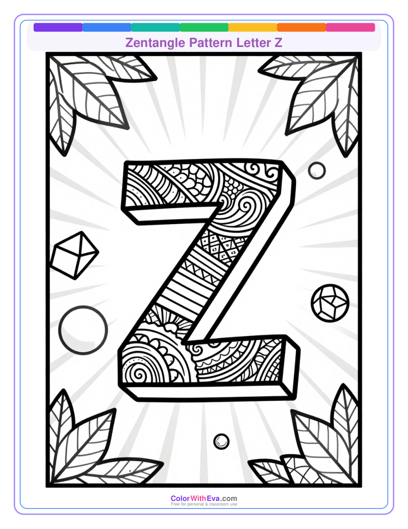 Zentangle Pattern Letter Z thumbnail