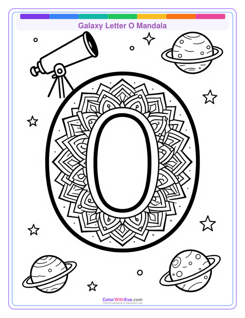 Galaxy Letter O Mandala thumbnail