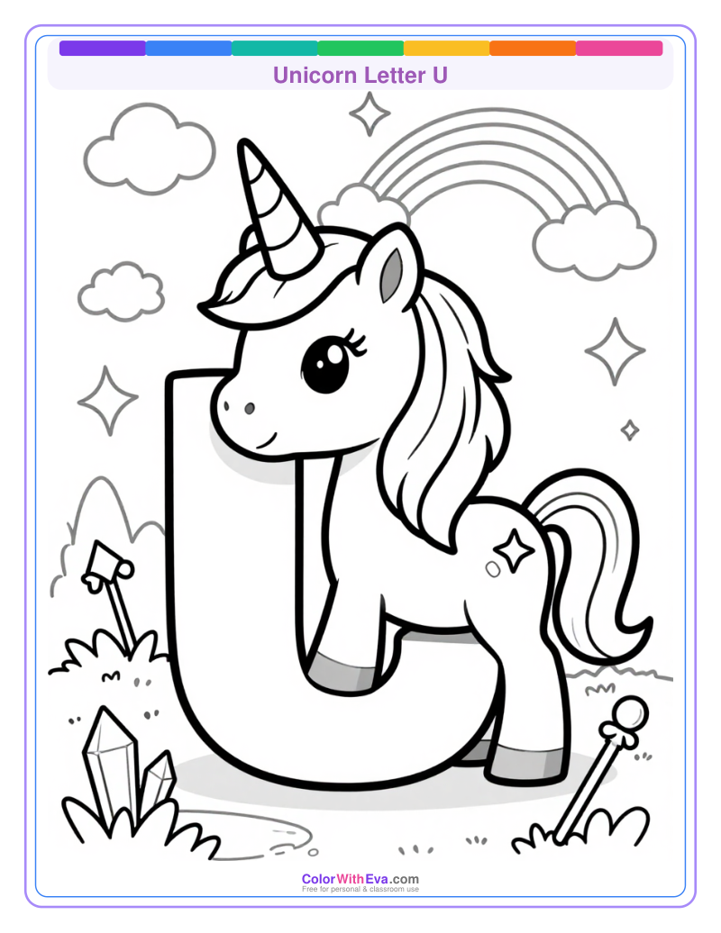 Unicorn Letter U preview