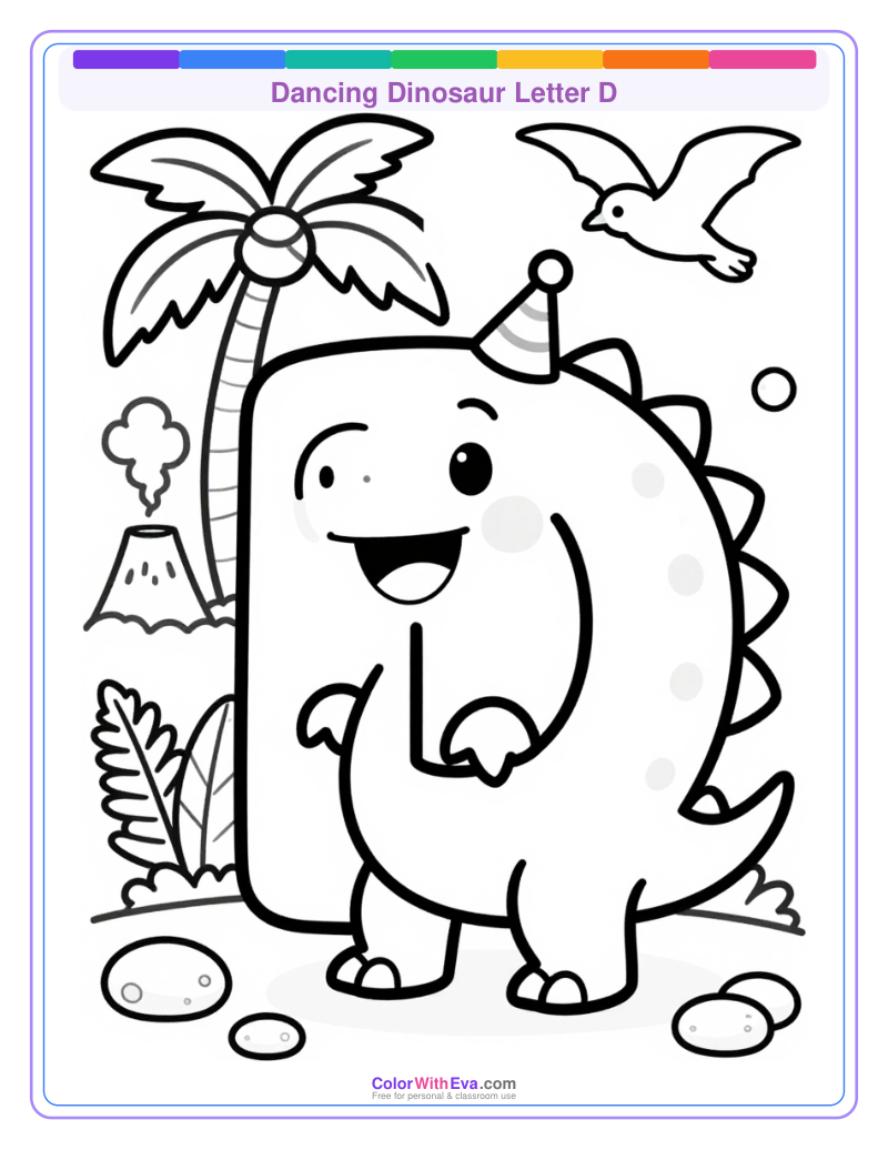 Dancing Dinosaur Letter D thumbnail