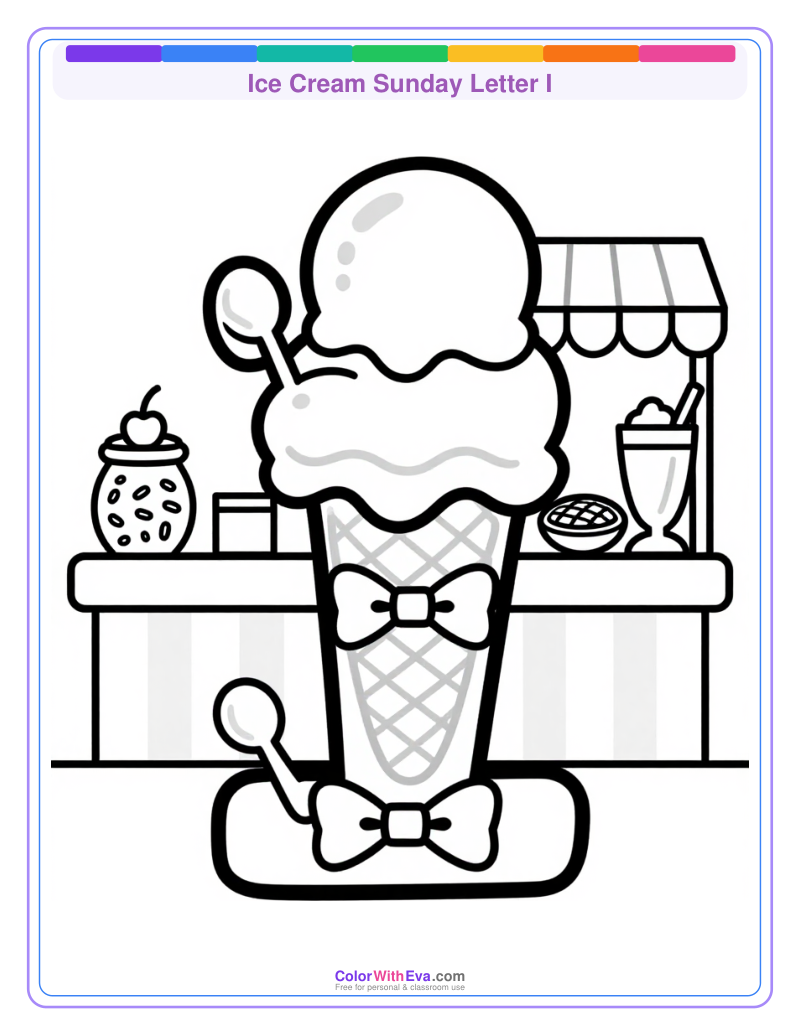 Ice Cream Sunday Letter I thumbnail