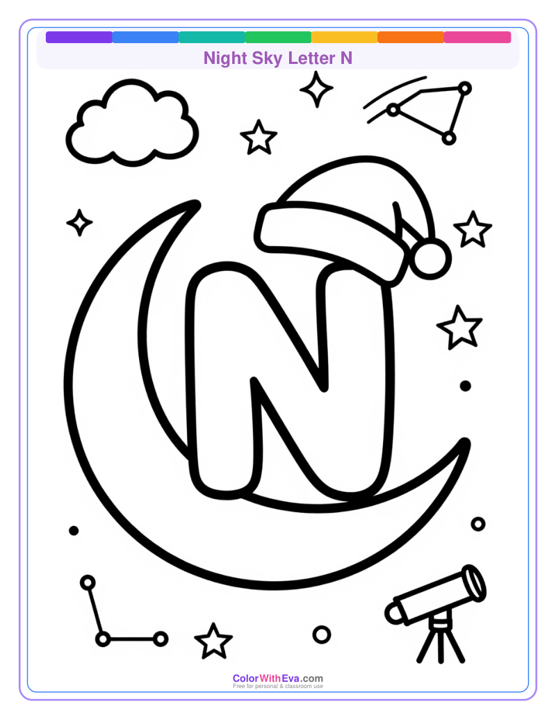 Night Sky Letter N preview