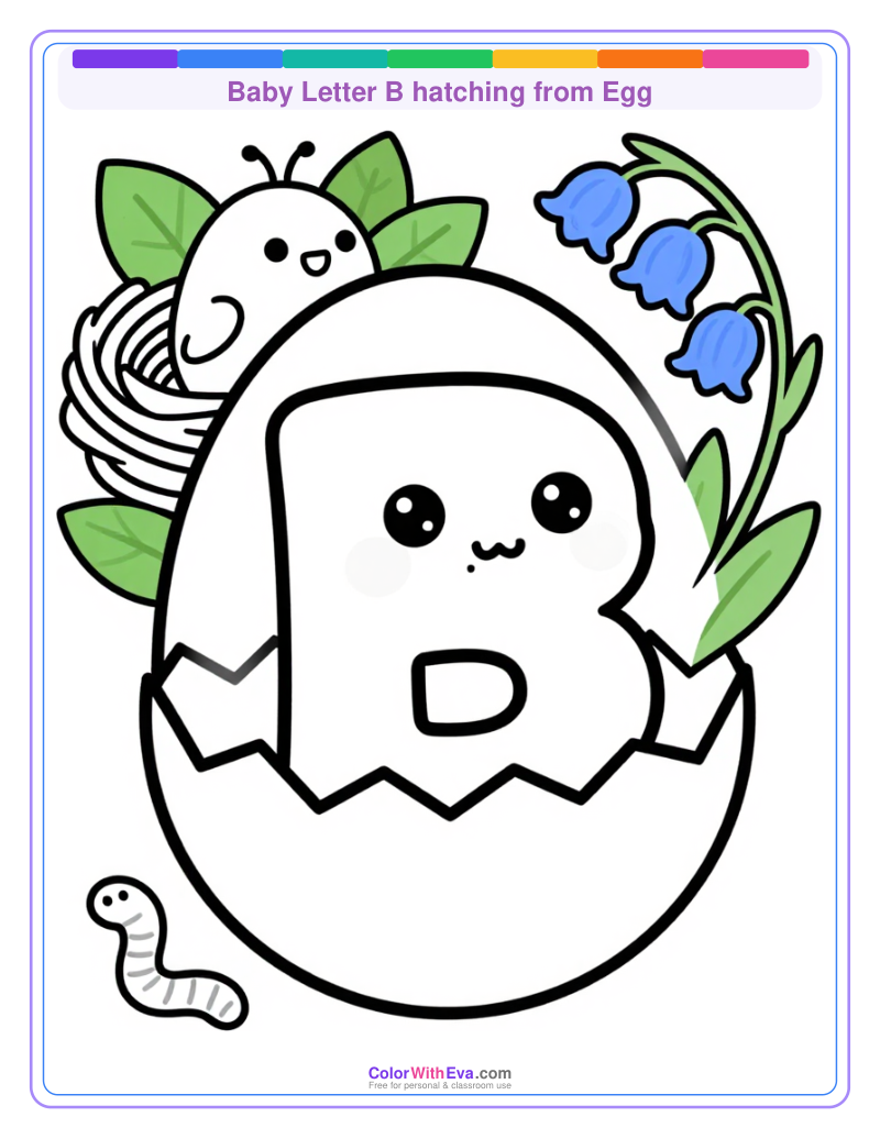 Baby Letter B hatching from Egg thumbnail