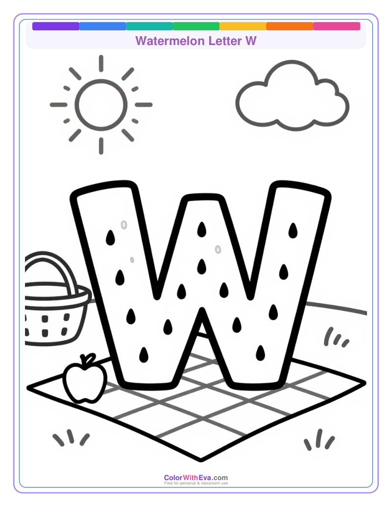 Watermelon Letter W preview