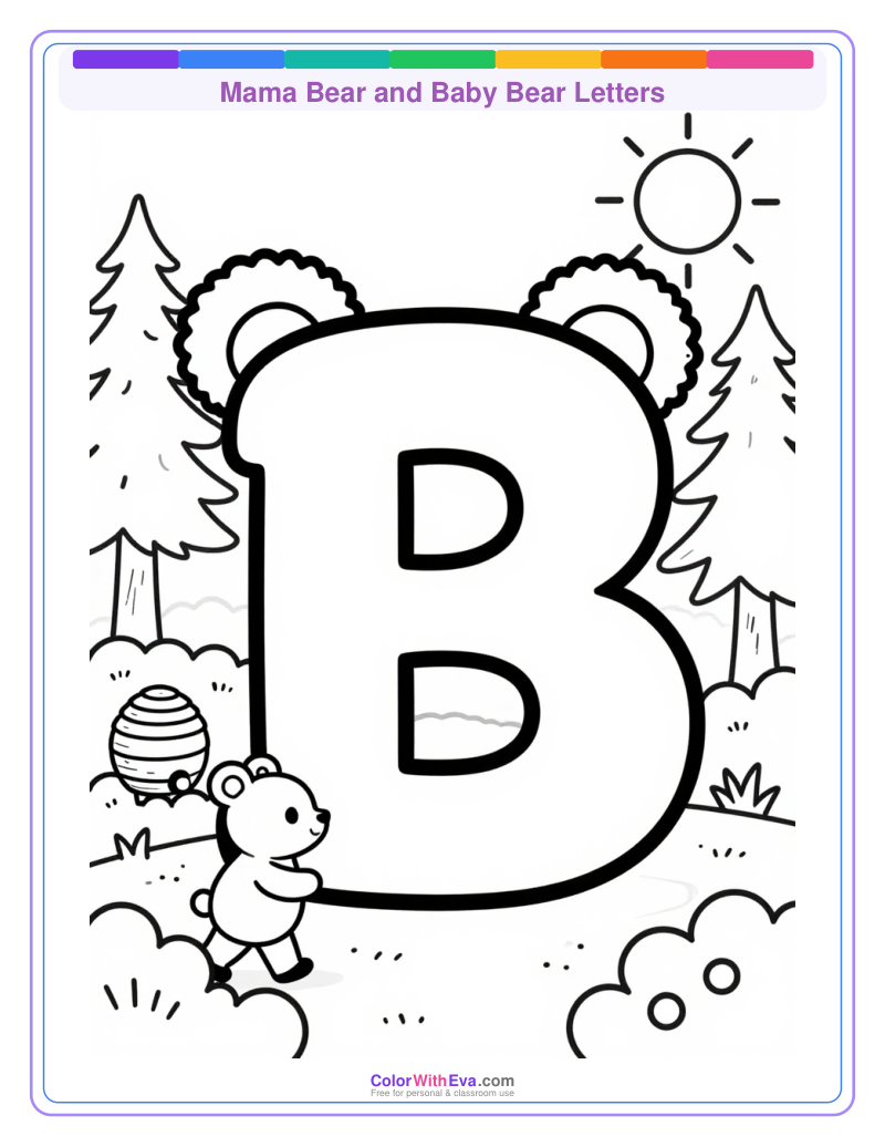 Mama Bear and Baby Bear Letters thumbnail