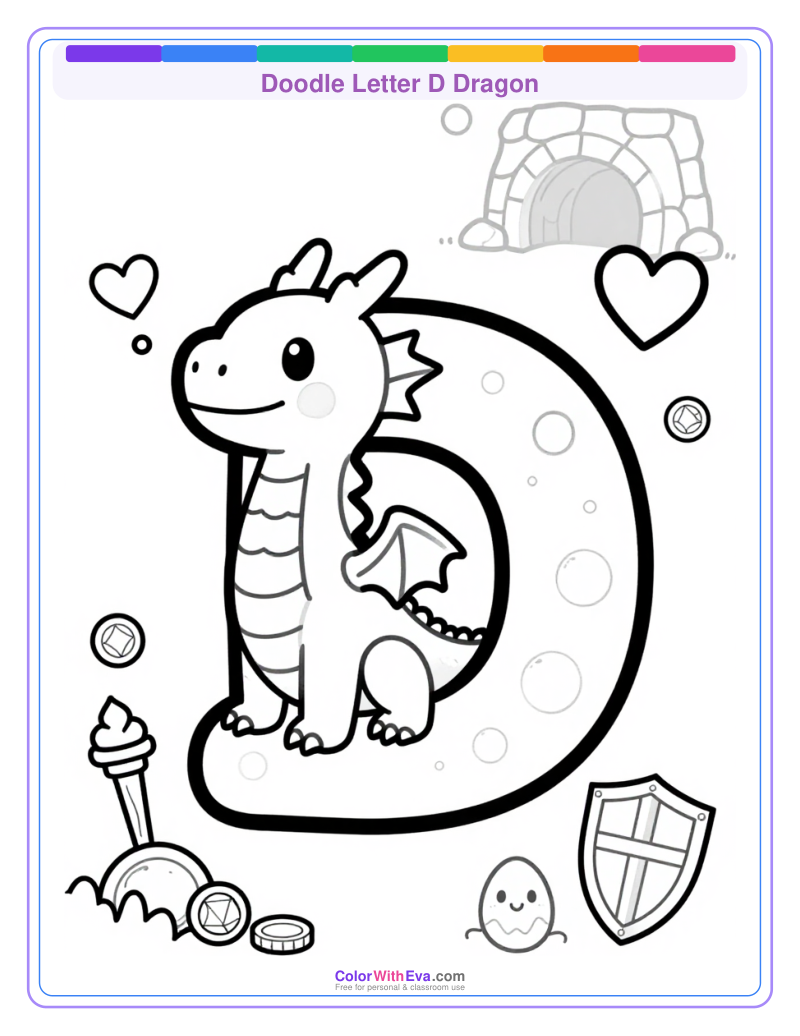 Doodle Letter D Dragon thumbnail