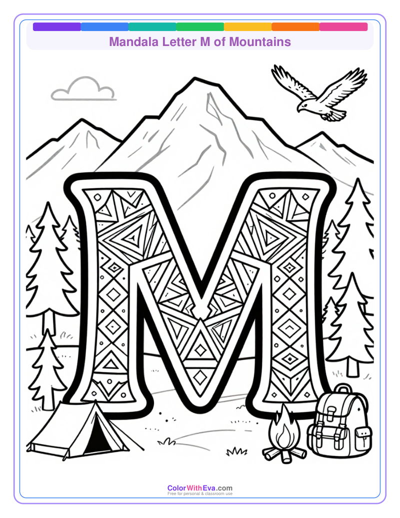 Mandala Letter M of Mountains thumbnail