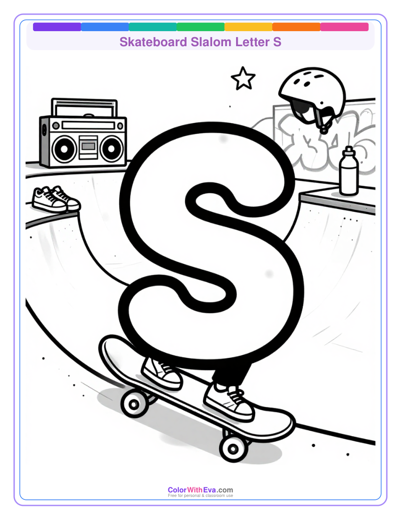 Skateboard Slalom Letter S thumbnail