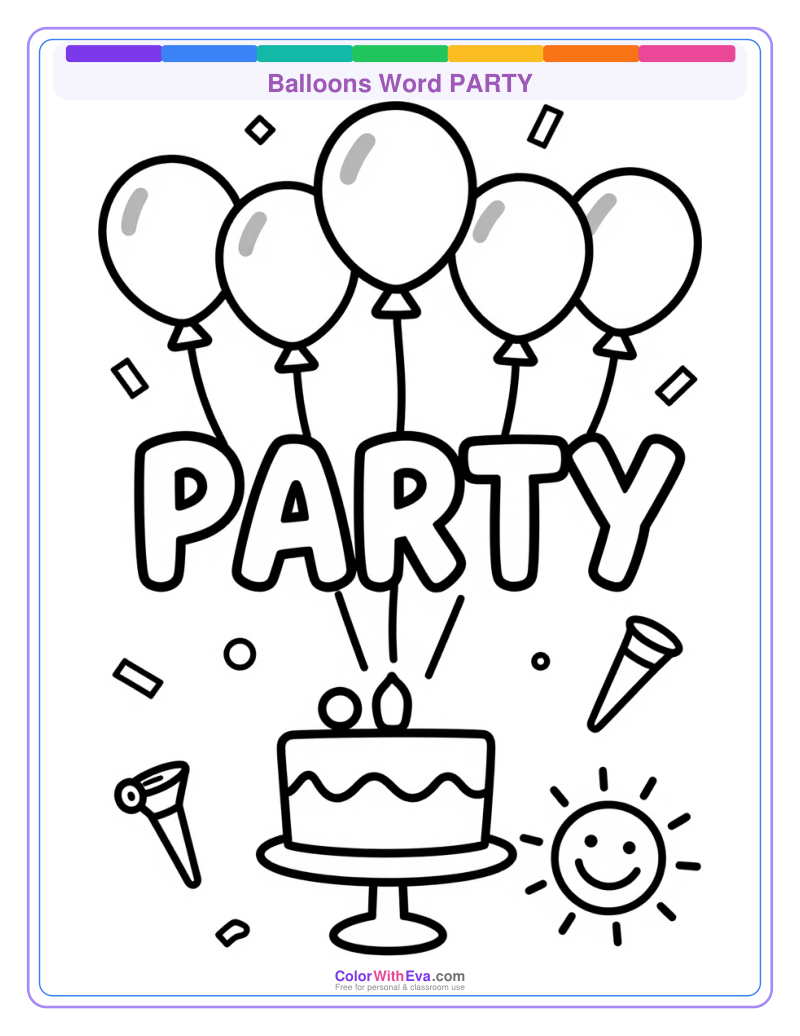 Balloons Word PARTY preview