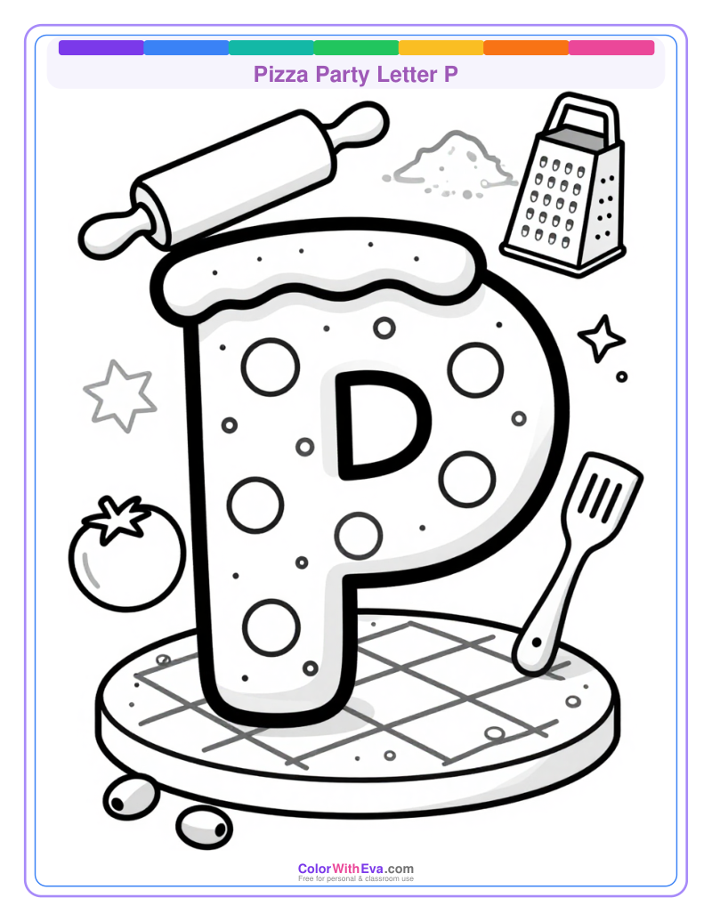Pizza Party Letter P preview