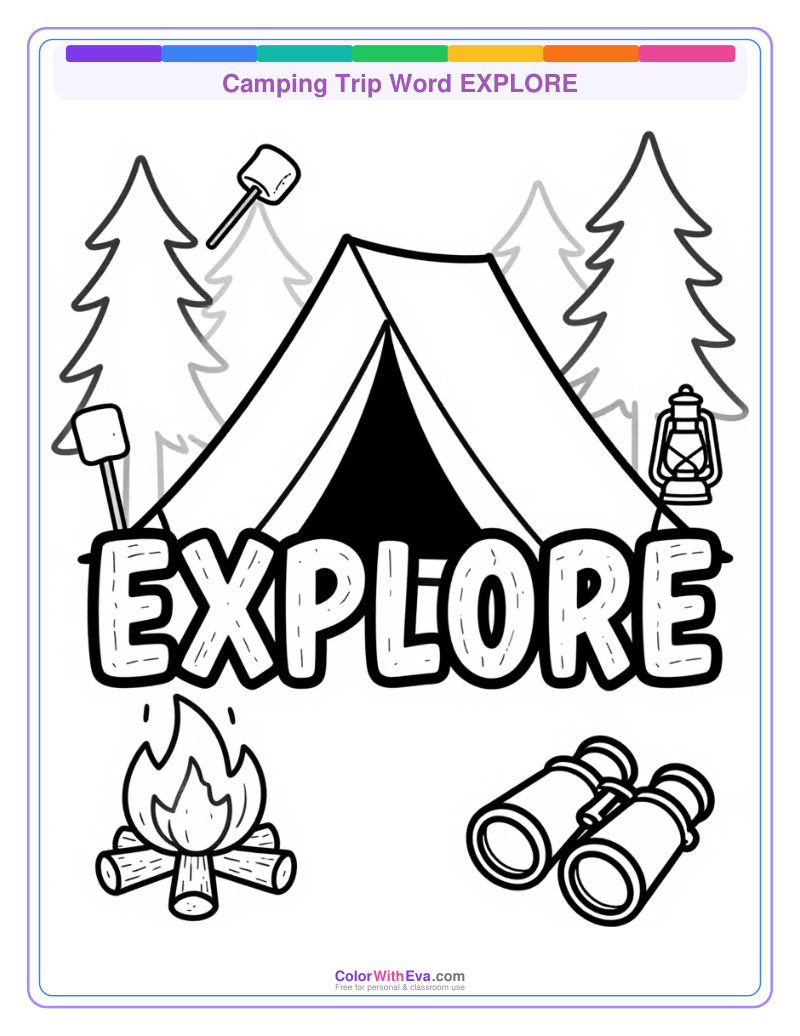 Camping Trip Word EXPLORE preview