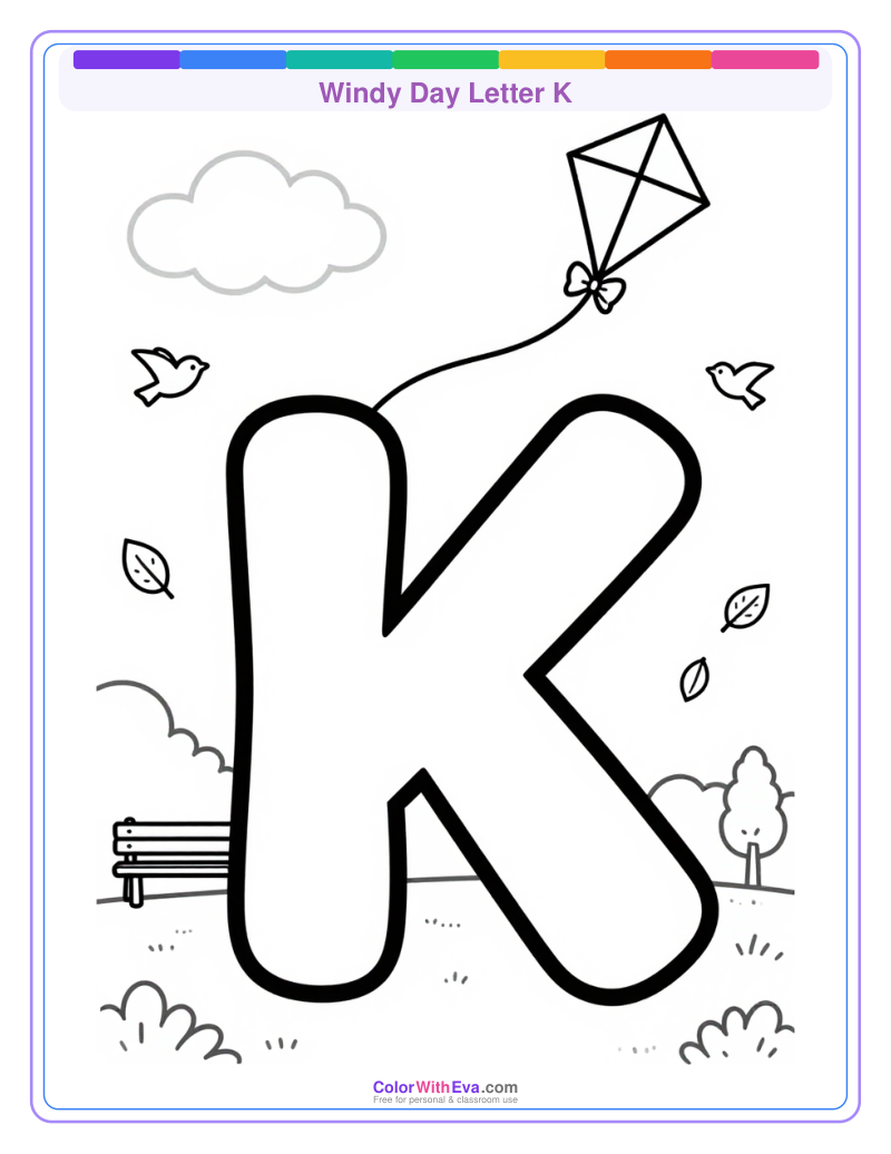 Windy Day Letter K preview