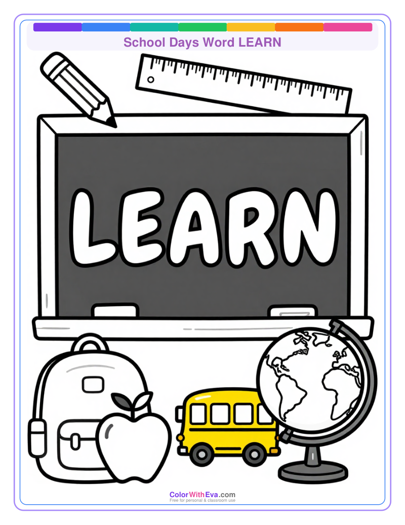 School Days Word LEARN preview