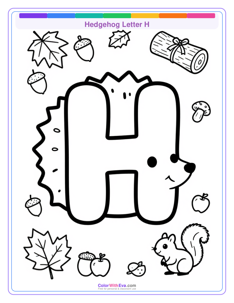 Hedgehog Letter H preview