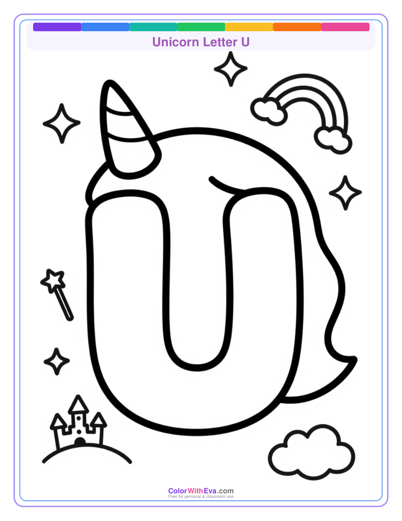 Unicorn Letter U preview
