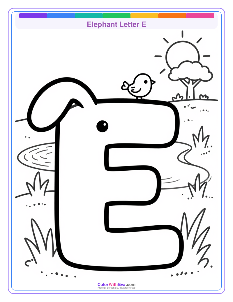 Elephant Letter E preview