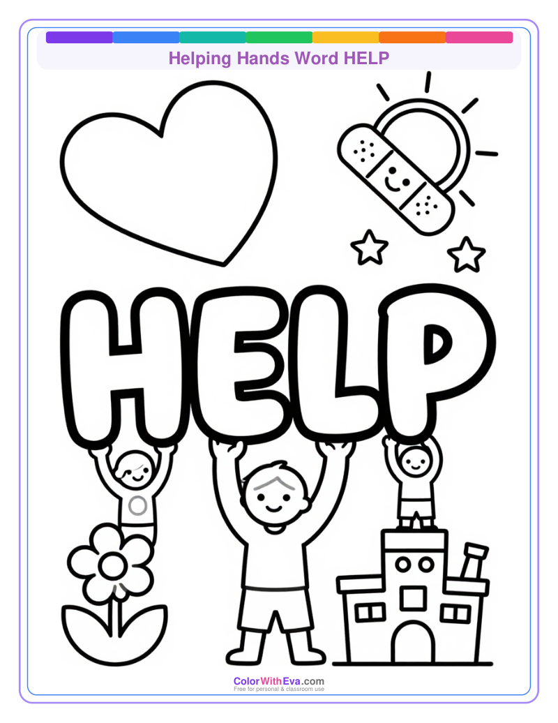 Helping Hands Word HELP preview