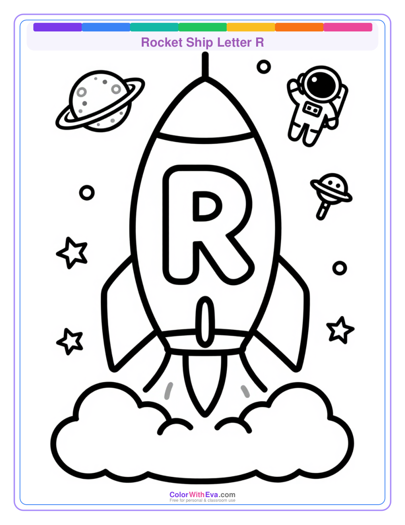 Rocket Ship Letter R preview