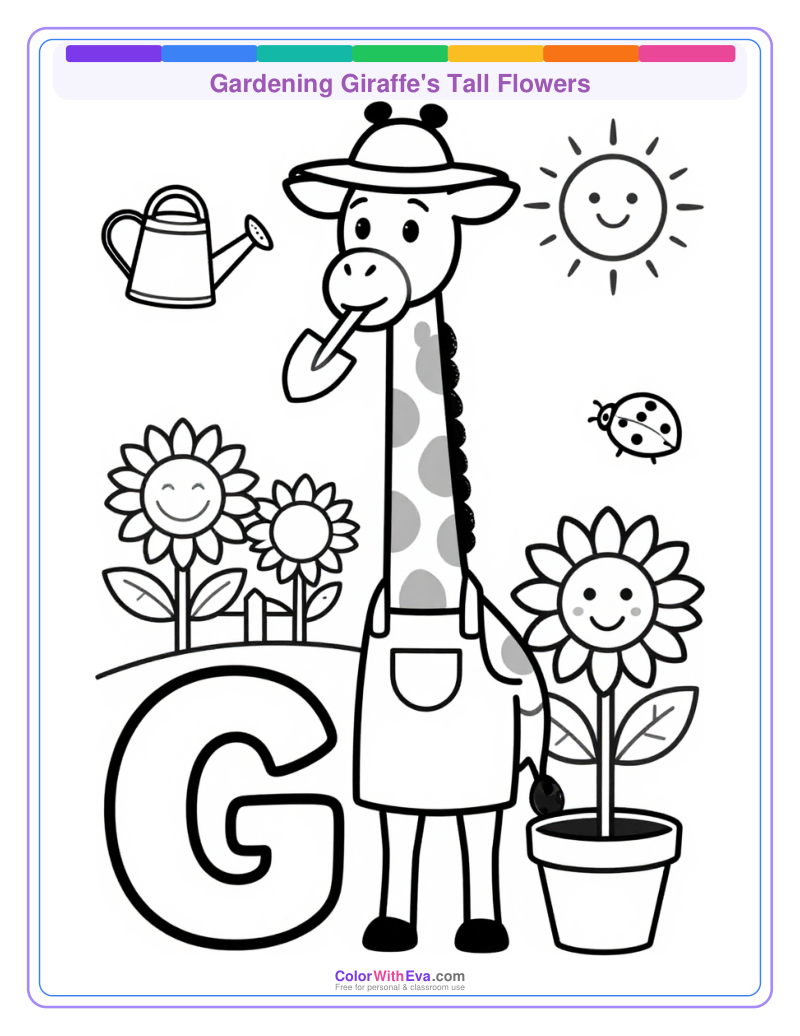 Gardening Giraffe's Tall Flowers thumbnail