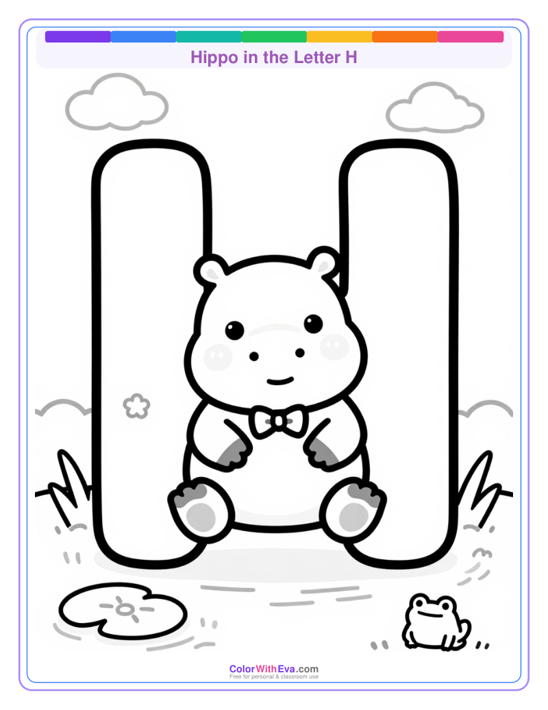Hippo in the Letter H preview
