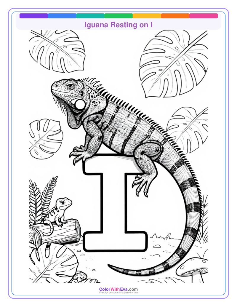 Iguana Resting on I preview