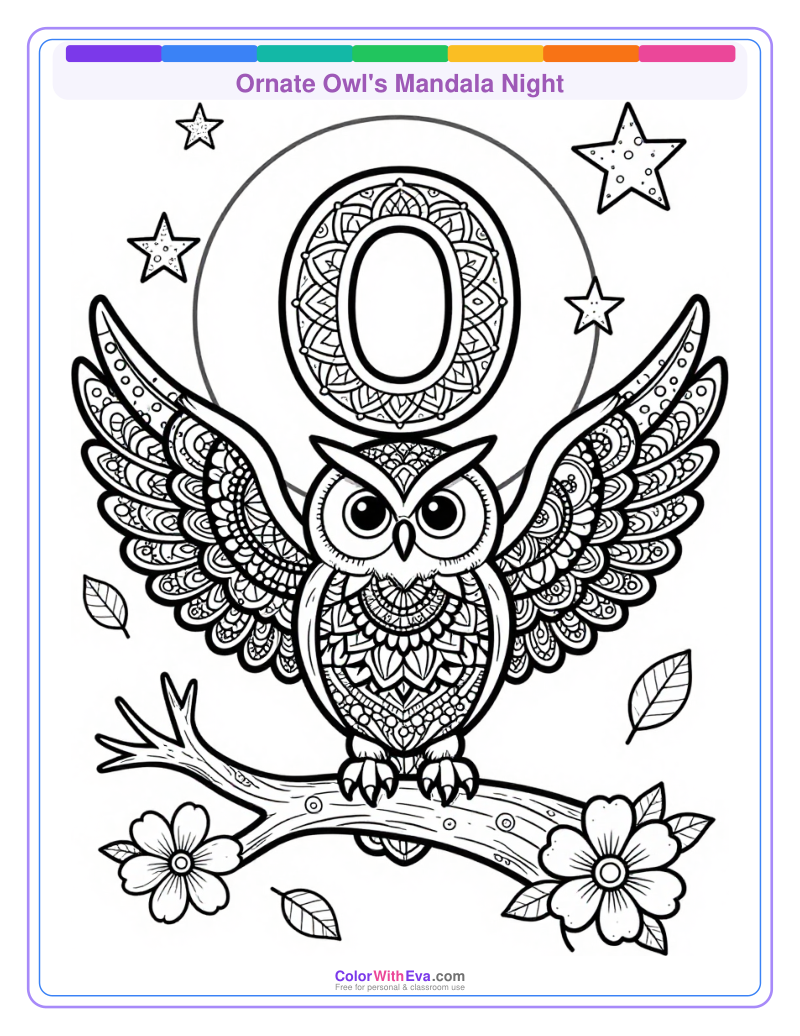 Ornate Owl's Mandala Night thumbnail