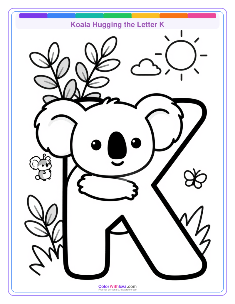 Koala Hugging the Letter K preview