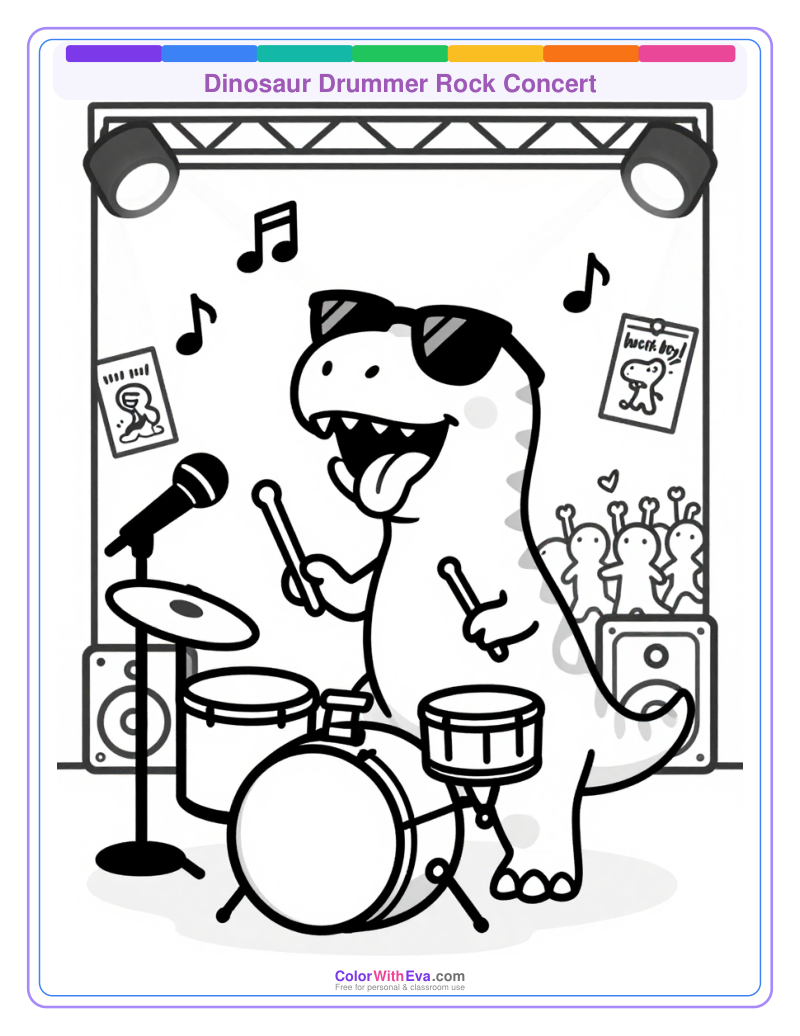 Dinosaur Drummer Rock Concert thumbnail