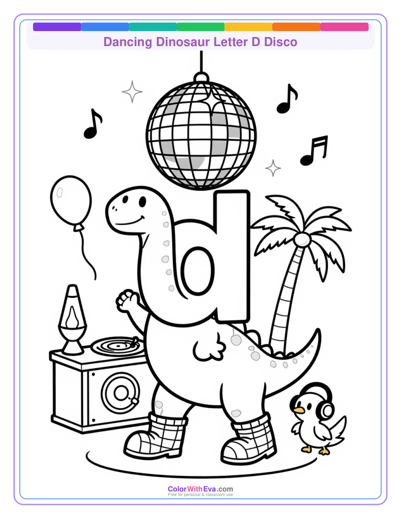 Dancing Dinosaur Letter D Disco thumbnail