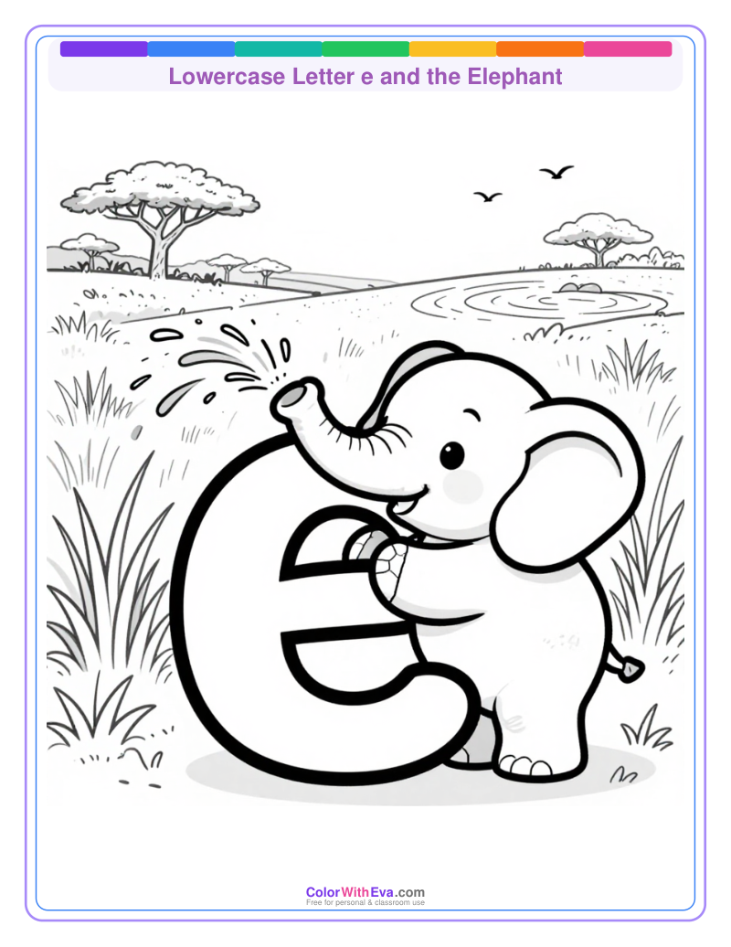 Lowercase Letter e and the Elephant preview