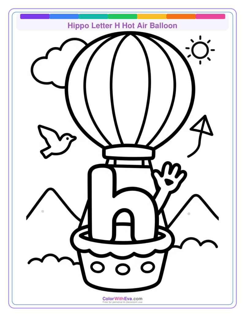 Hippo Letter H Hot Air Balloon thumbnail