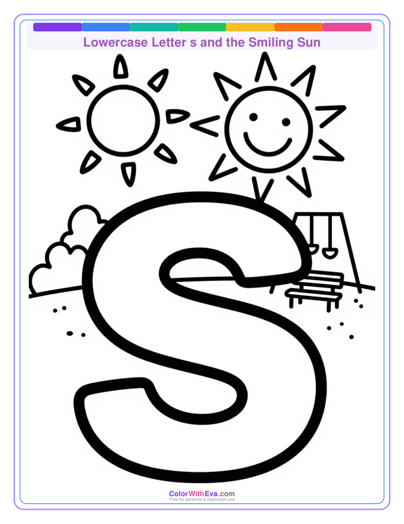 Lowercase Letter s and the Smiling Sun preview