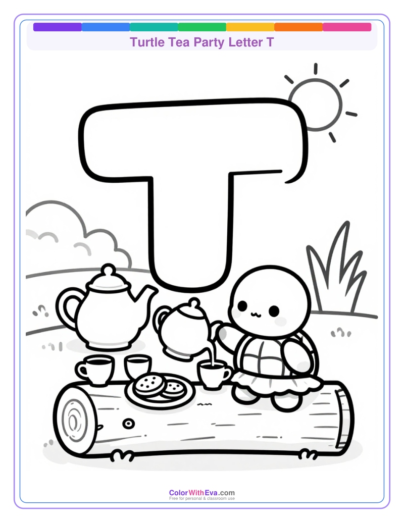 Turtle Tea Party Letter T thumbnail