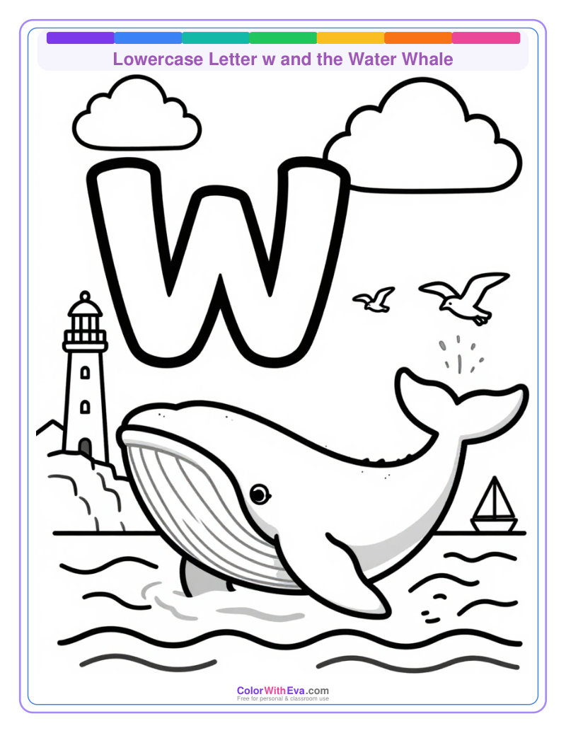 Lowercase Letter w and the Water Whale preview