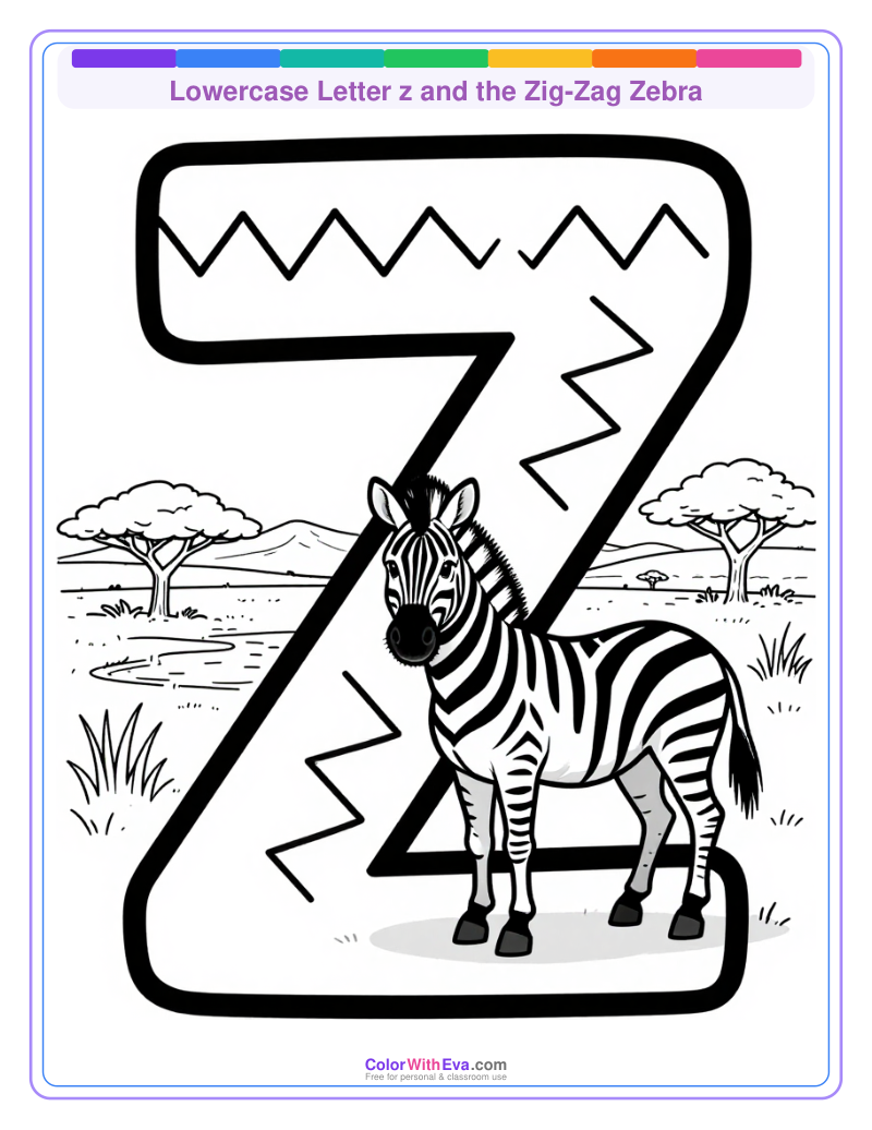 Lowercase Letter z and the Zig-Zag Zebra preview