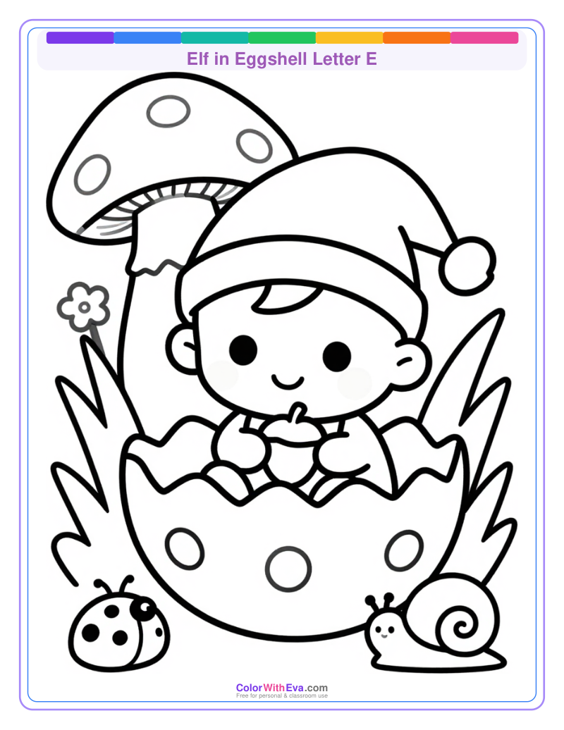 Elf in Eggshell Letter E thumbnail