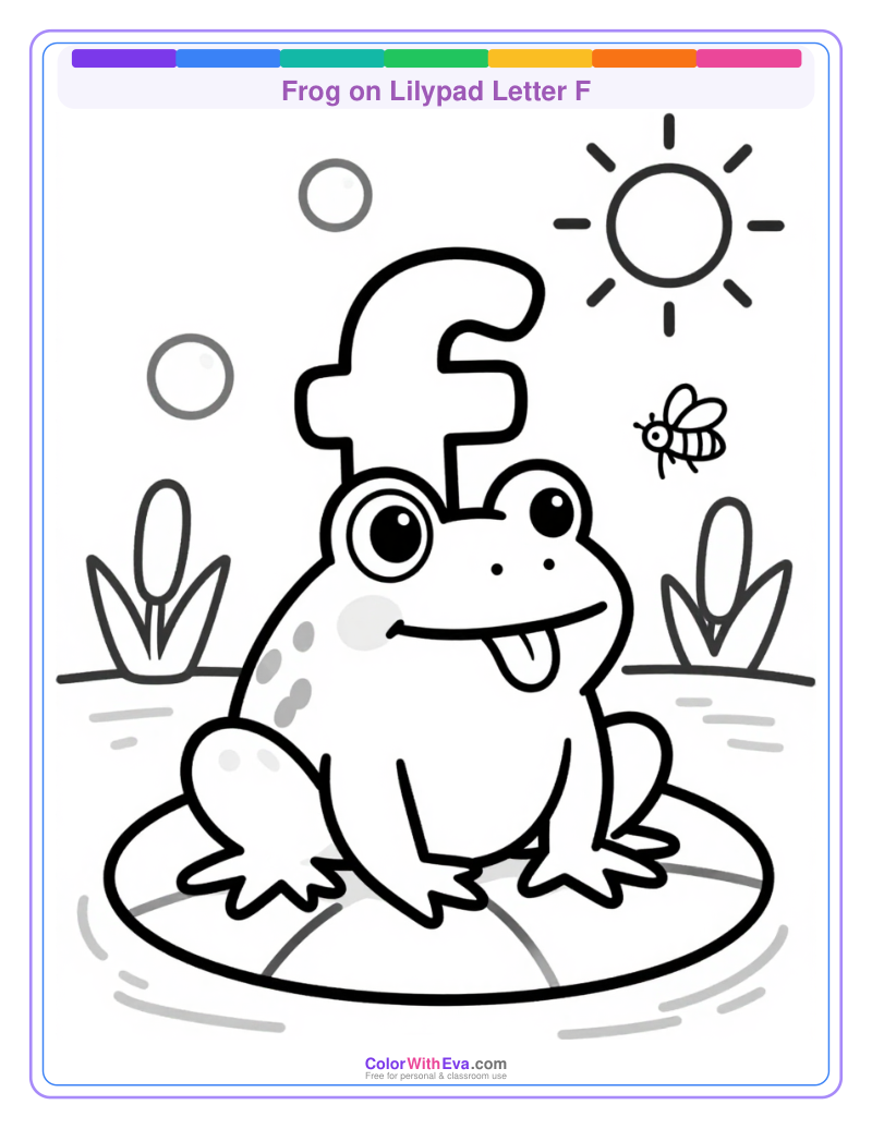 Frog on Lilypad Letter F thumbnail