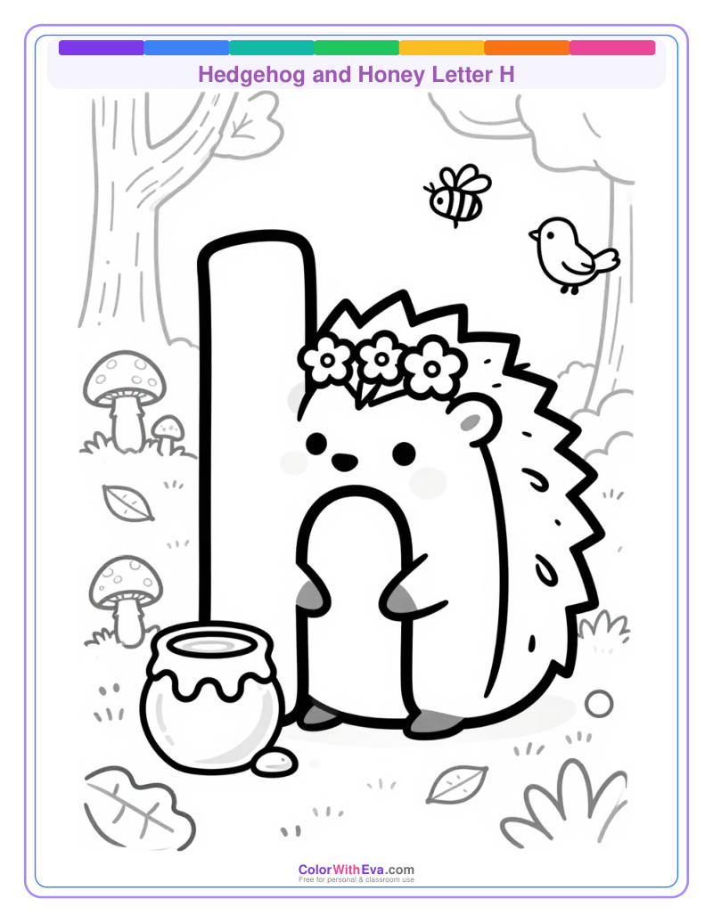 Hedgehog and Honey Letter H thumbnail