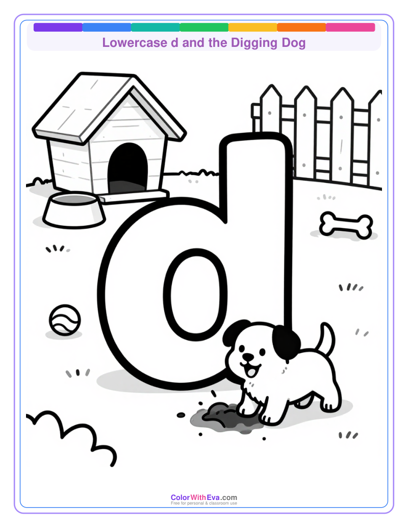 Lowercase d and the Digging Dog preview