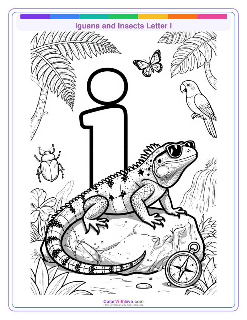 Iguana and Insects Letter I thumbnail