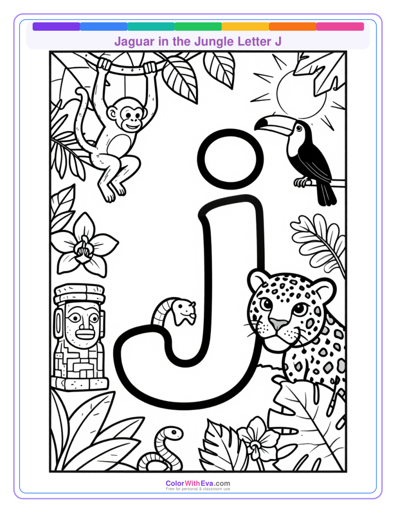 Jaguar in the Jungle Letter J thumbnail