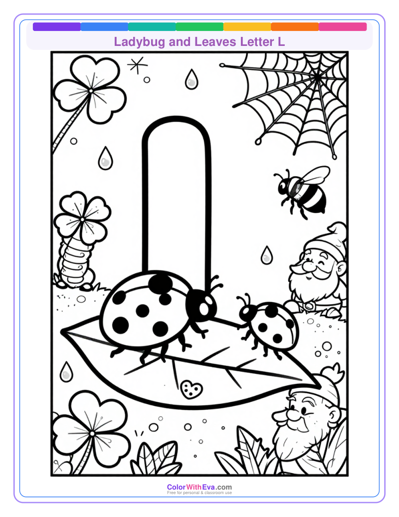 Ladybug and Leaves Letter L thumbnail