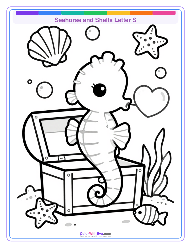 Seahorse and Shells Letter S thumbnail