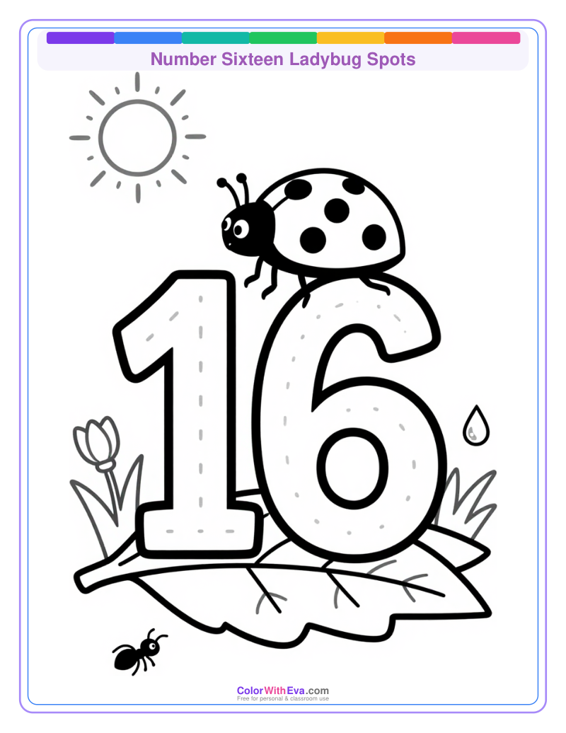 Number Sixteen Ladybug Spots preview