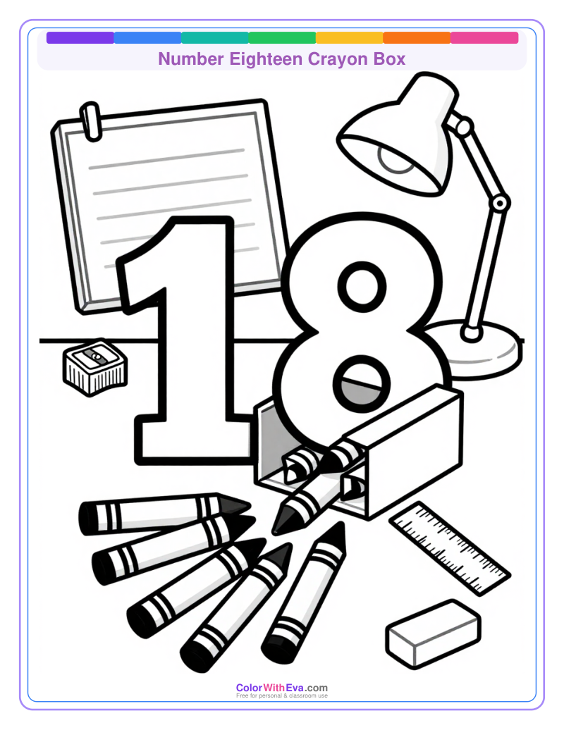 Number Eighteen Crayon Box preview