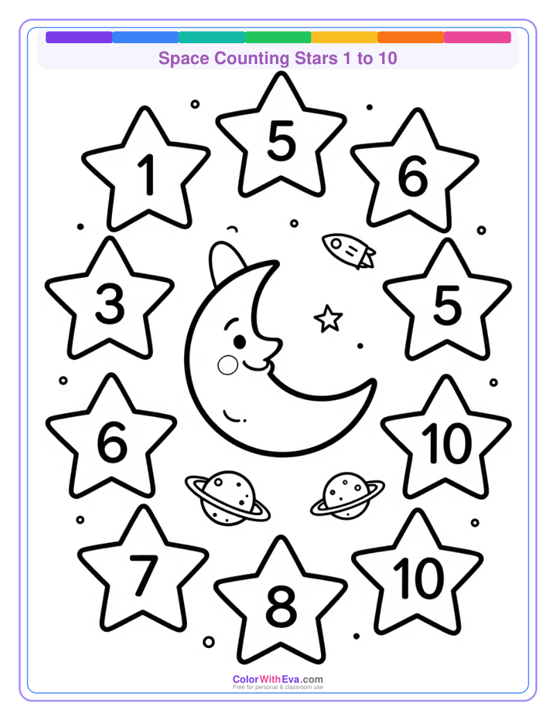 Space Counting Stars 1 to 10 preview