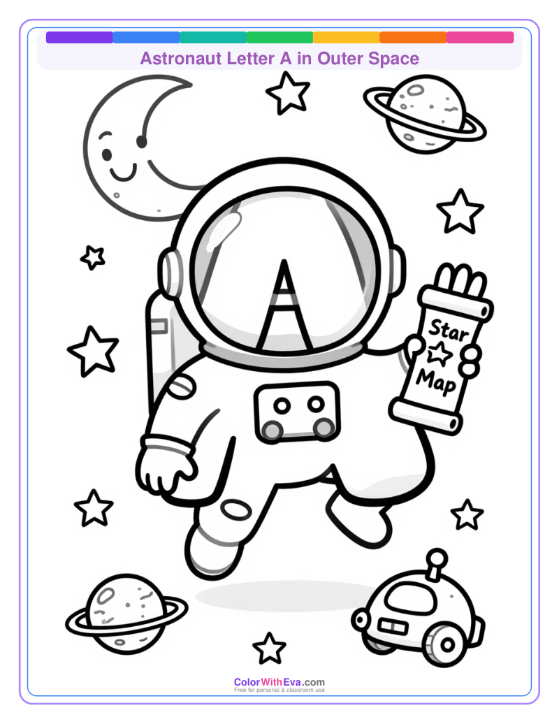 Astronaut Letter A in Outer Space thumbnail