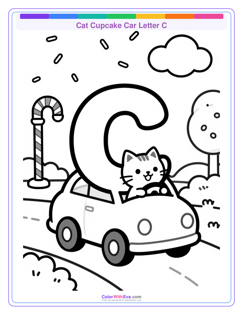 Cat Cupcake Car Letter C thumbnail