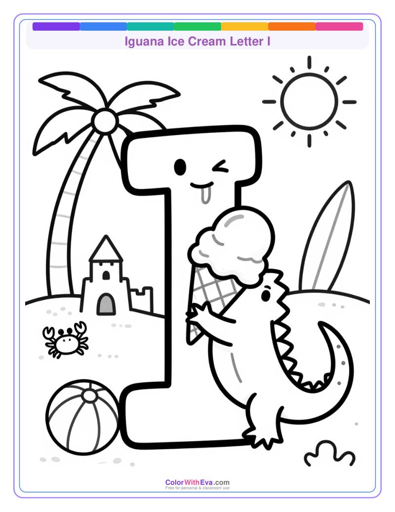 Iguana Ice Cream Letter I thumbnail