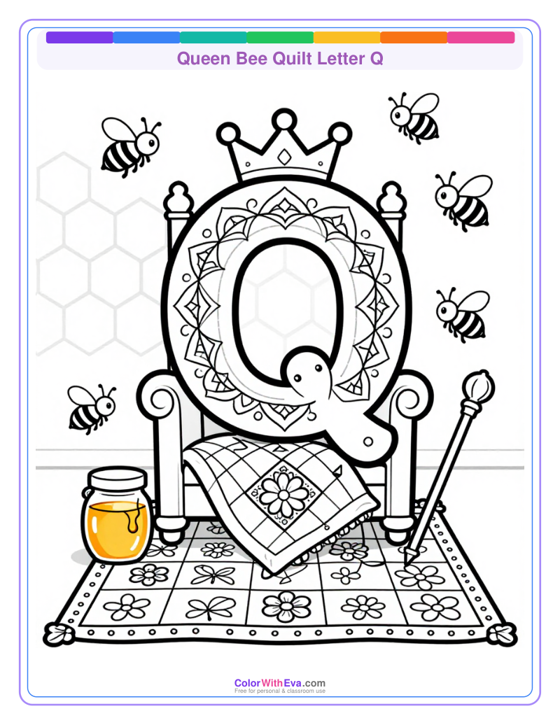 Queen Bee Quilt Letter Q thumbnail